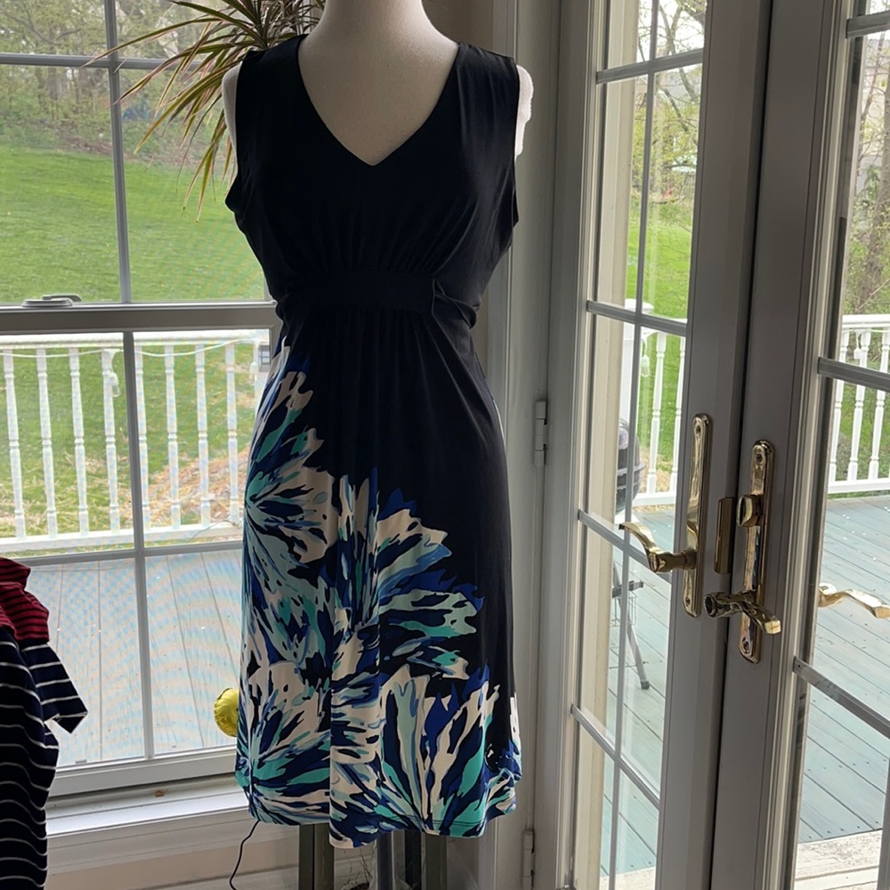 Apt 9 black Large dress blue aqua design